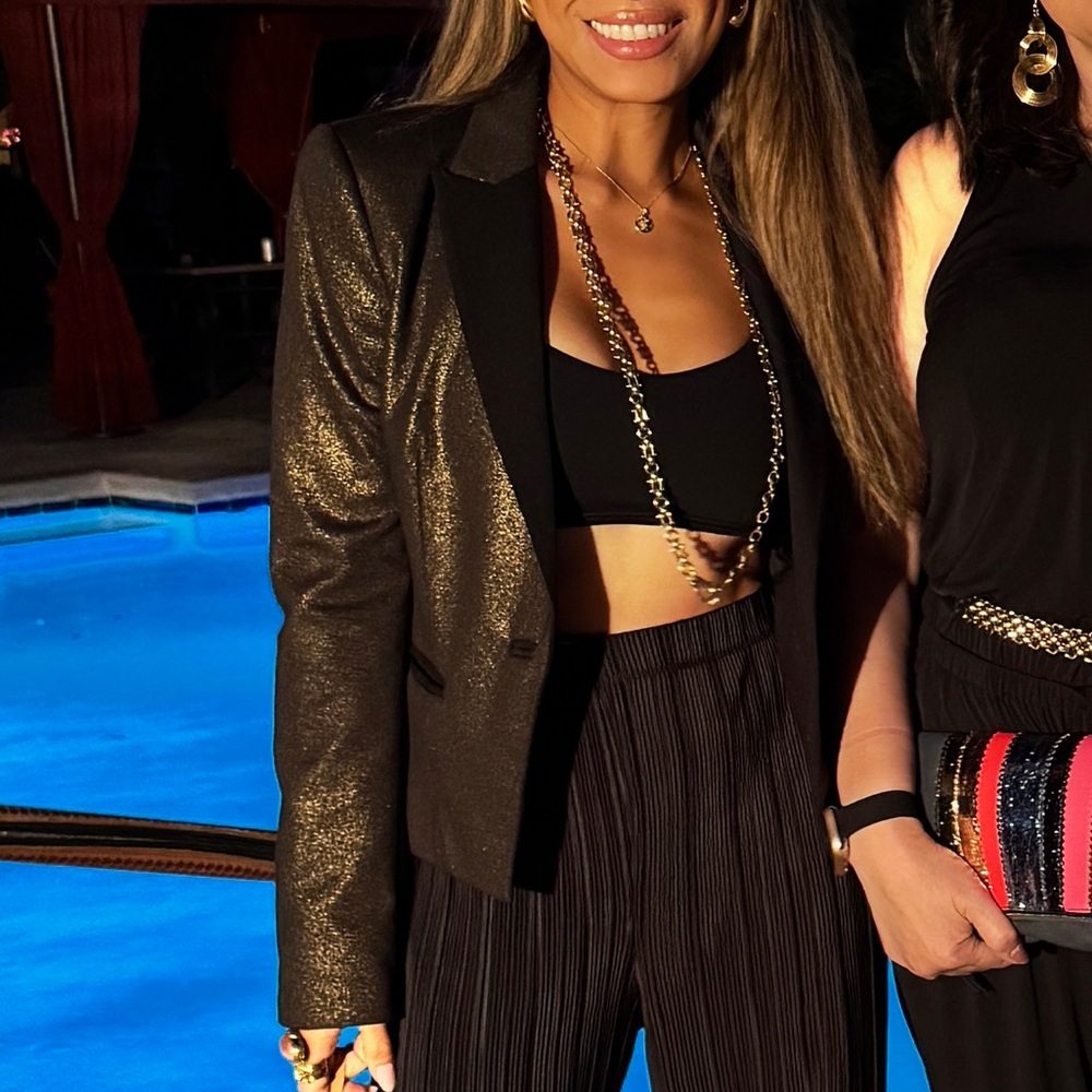 MANGO metallic gold / black Blazer